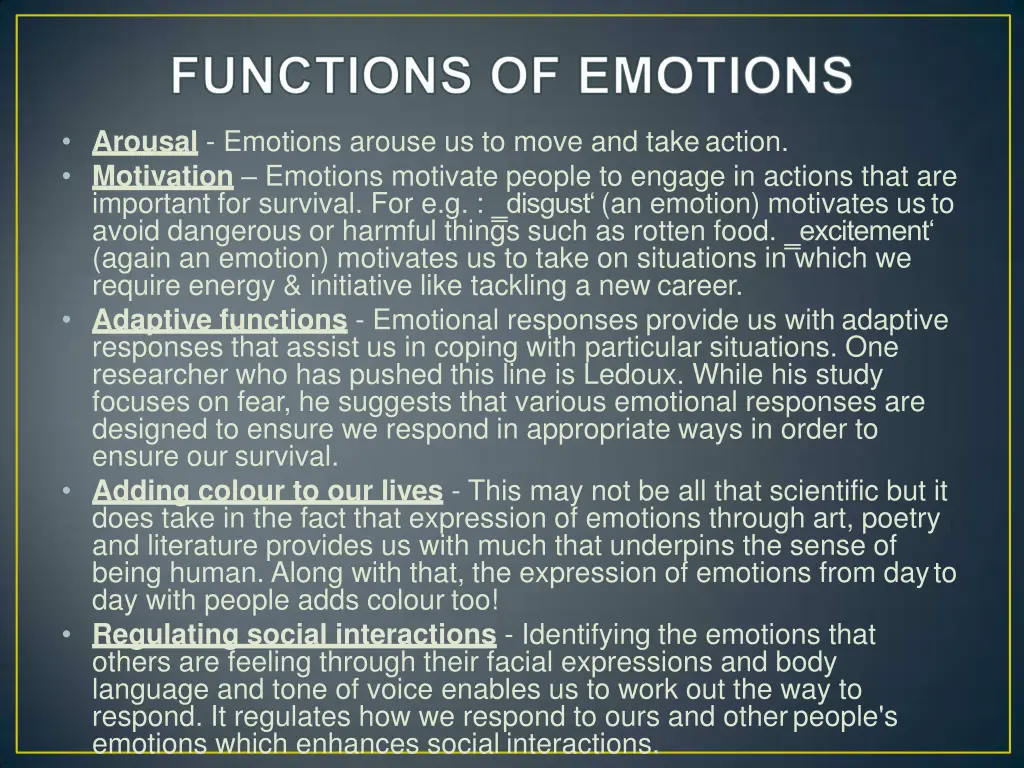 arousal emotions arouse us to move and takeaction