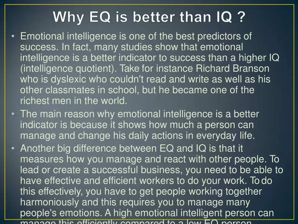 emotional intelligence is one of the best
