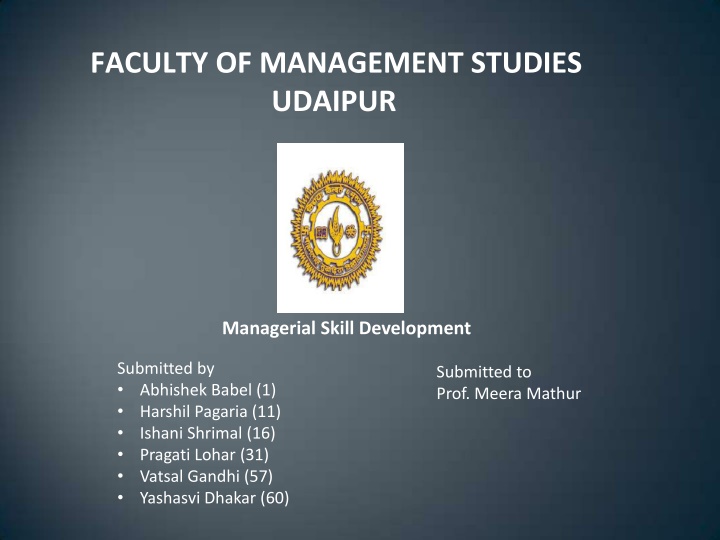 faculty of management studies udaipur