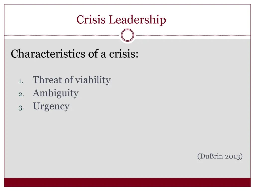 crisis leadership