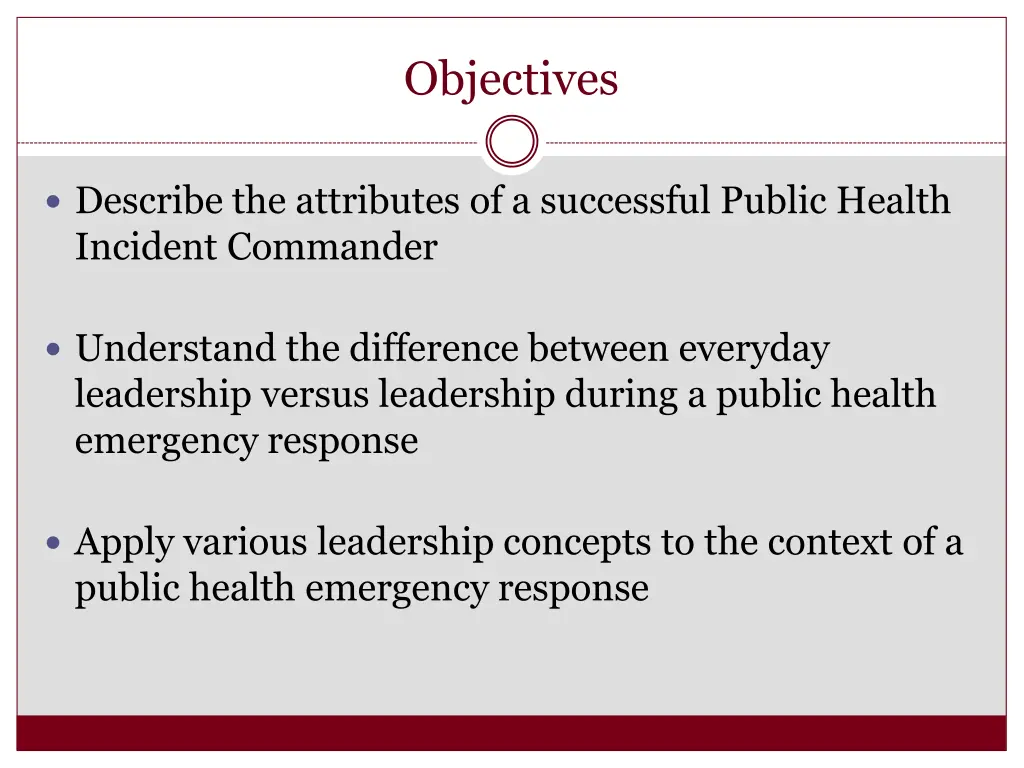 objectives