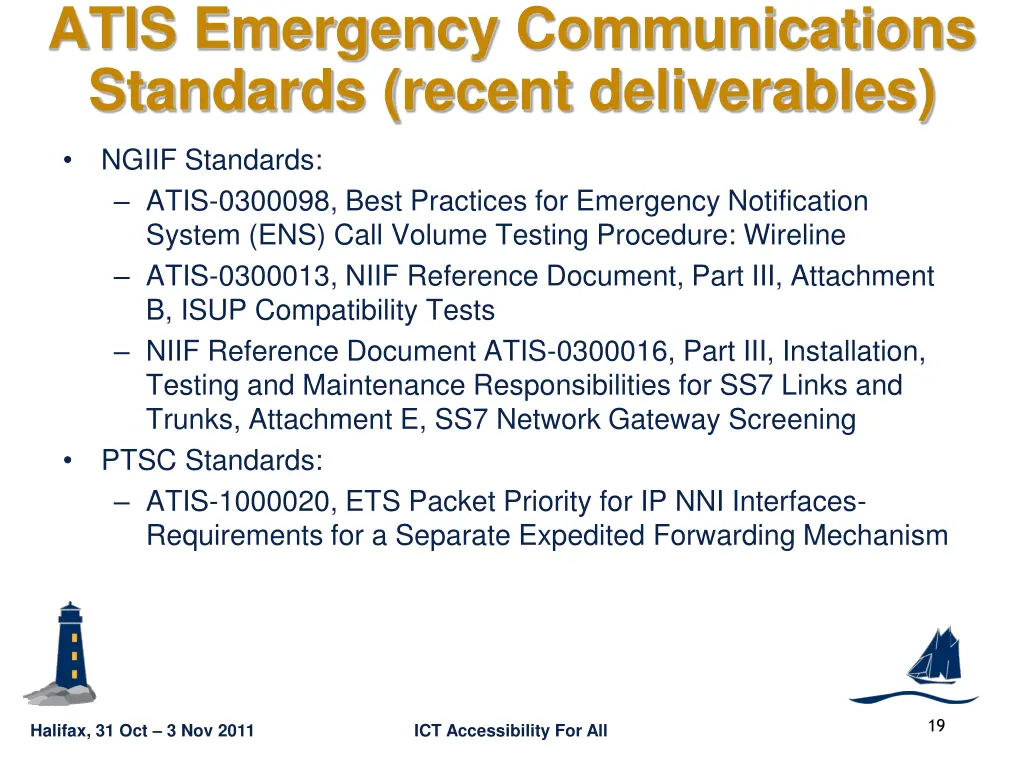 atis emergency communications standards recent 1