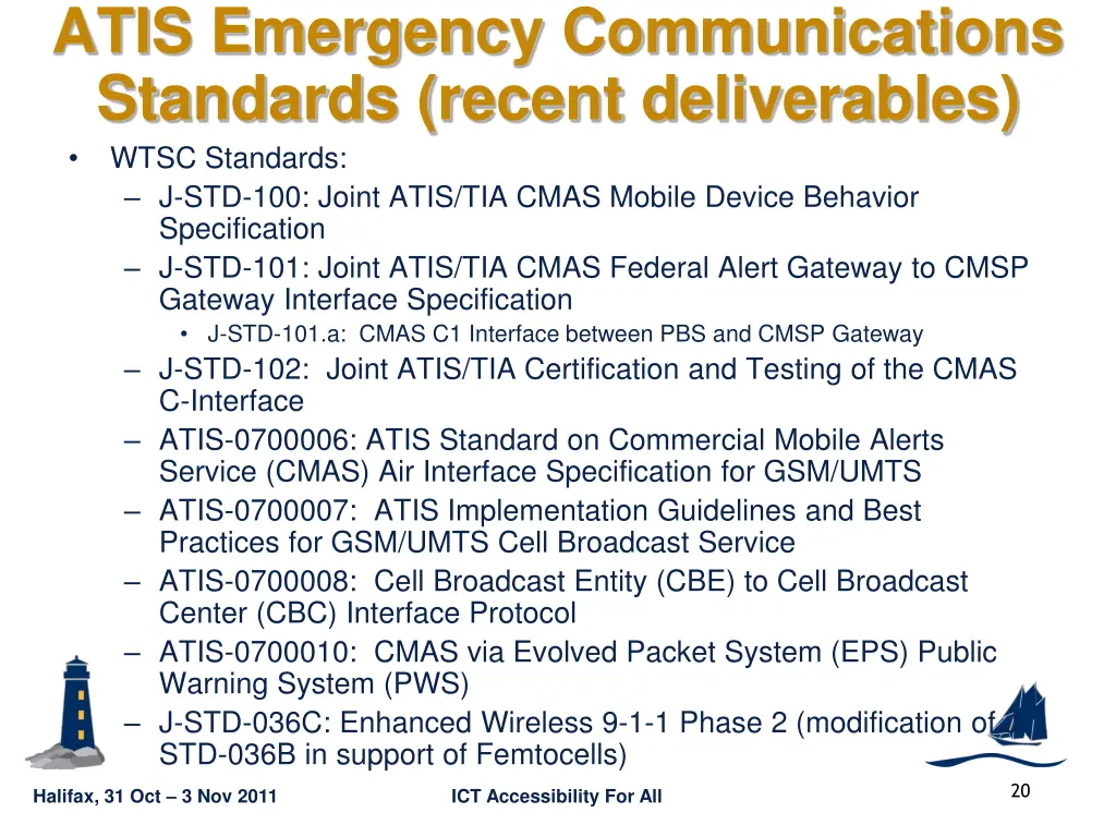 atis emergency communications standards recent 2
