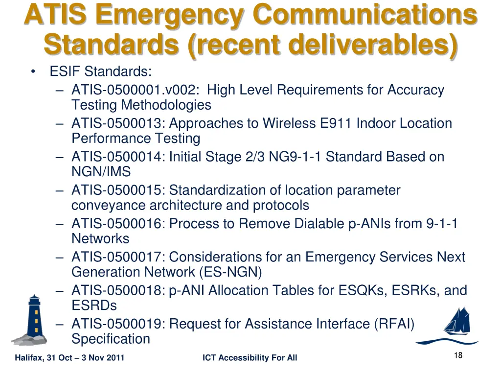 atis emergency communications standards recent