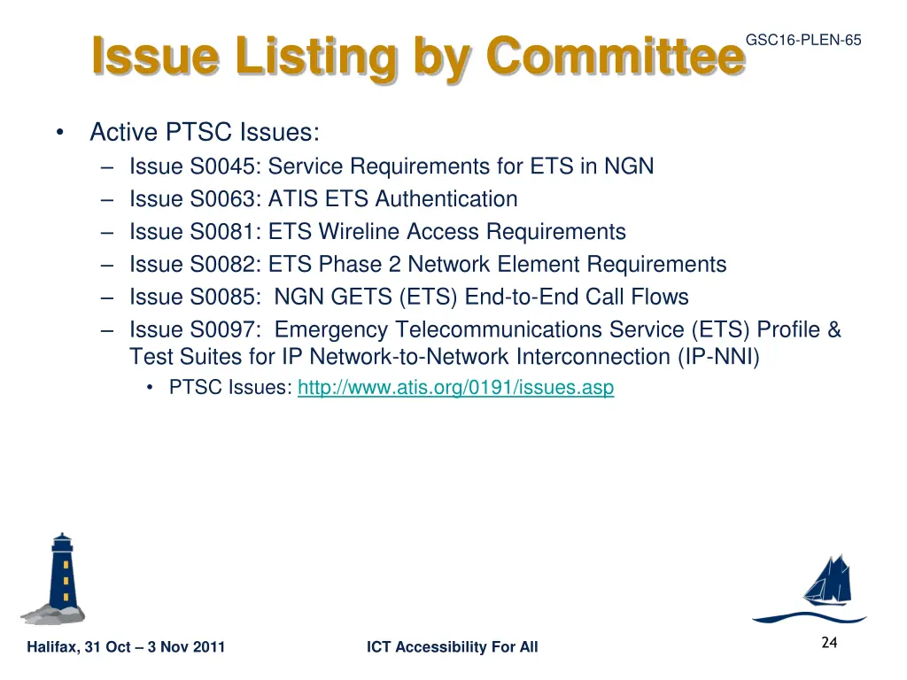 issue listing by committee 2