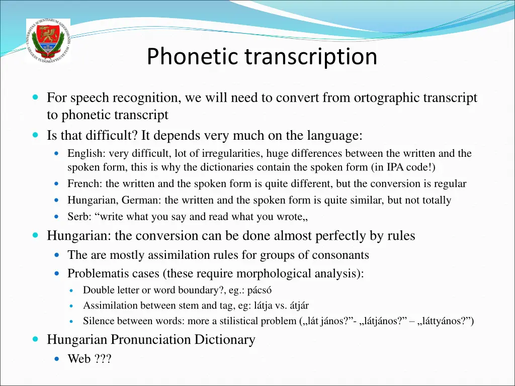 phonetic transcription
