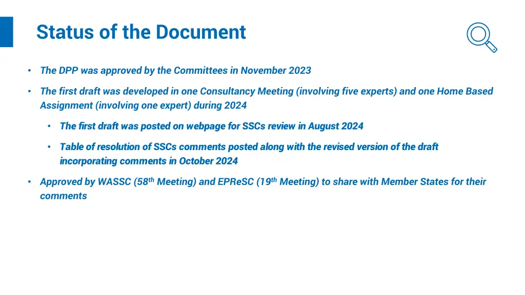 status of the document
