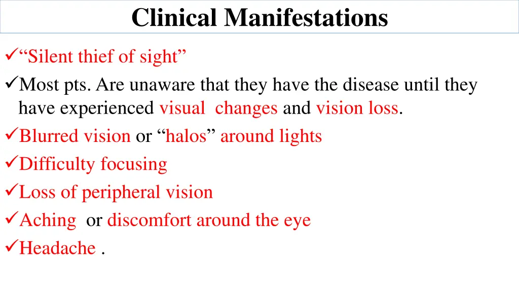 clinical manifestations