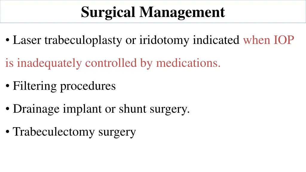 surgical management