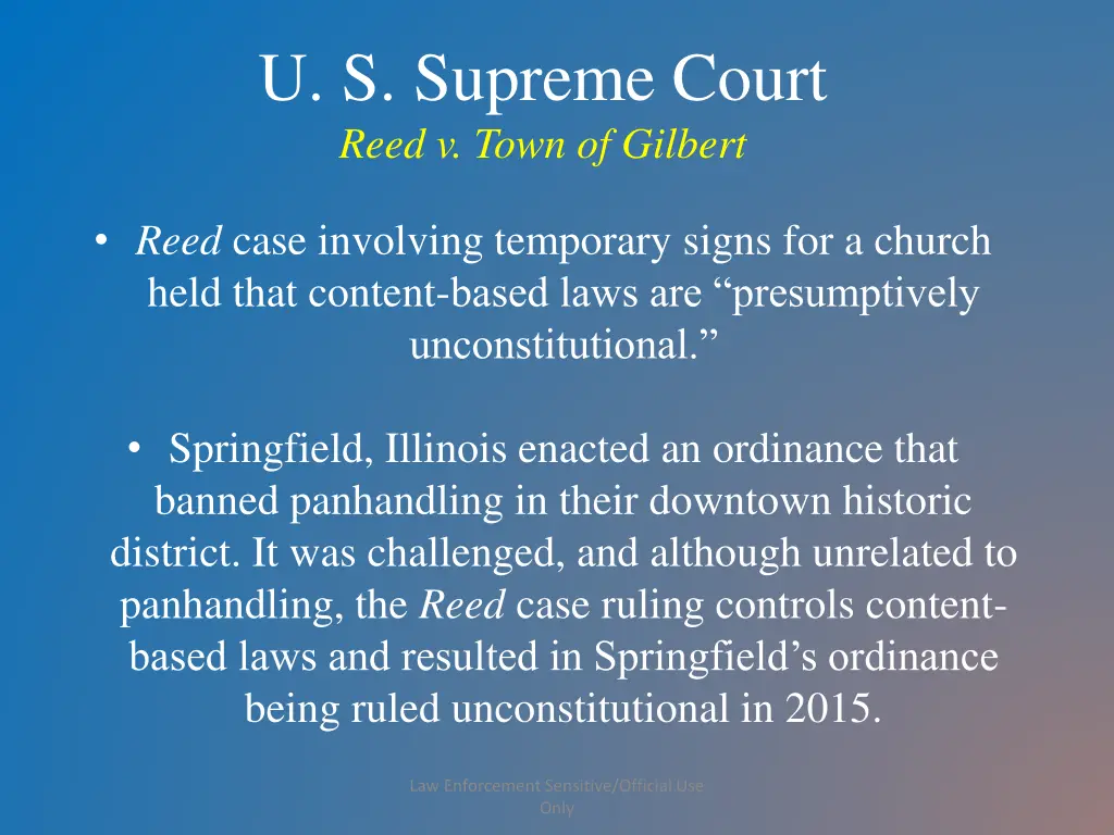 u s supreme court reed v town of gilbert