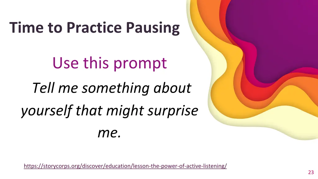time to practice pausing
