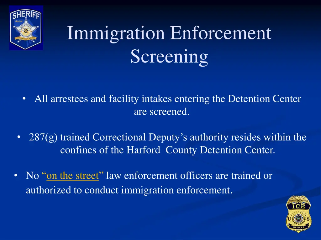 immigration enforcement screening
