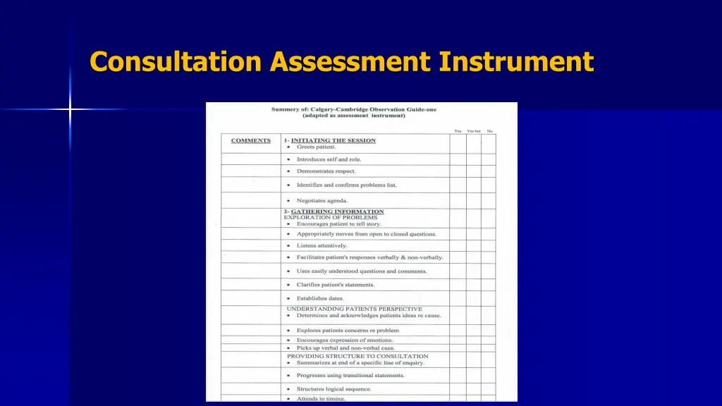 consultation assessment instrument