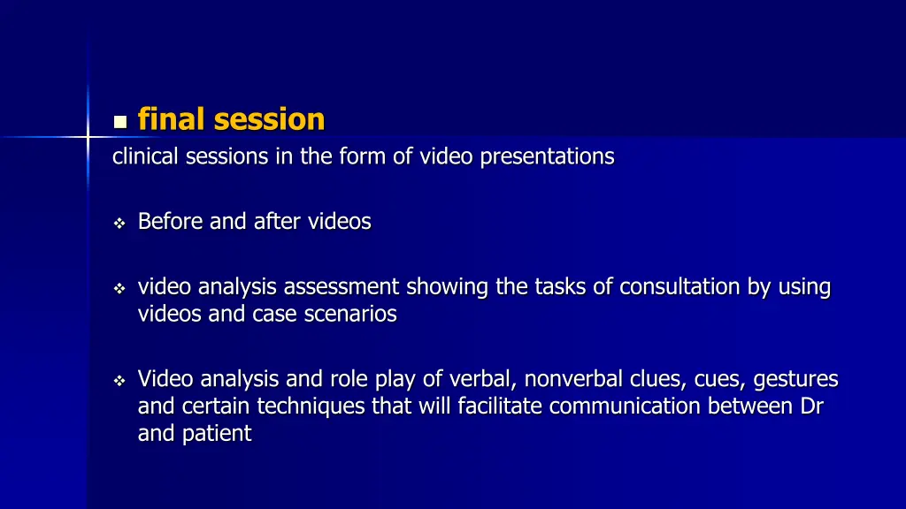 final session clinical sessions in the form