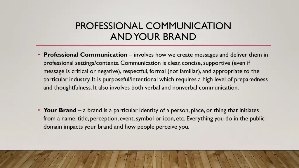 professional communication and your brand