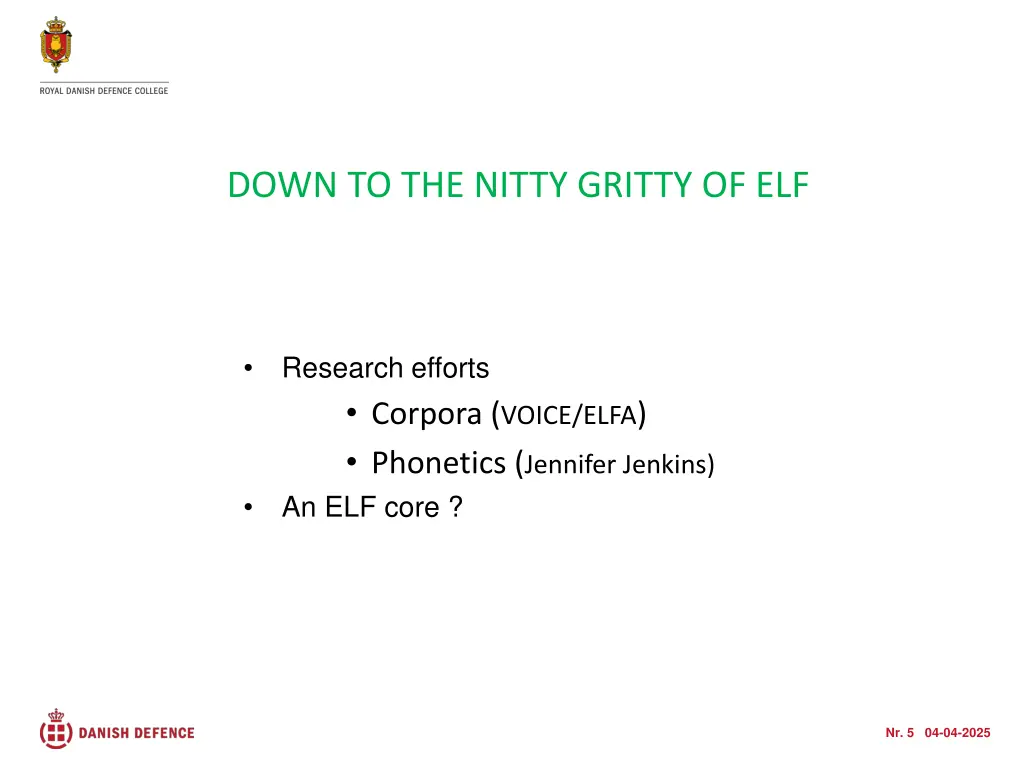 down to the nitty gritty of elf