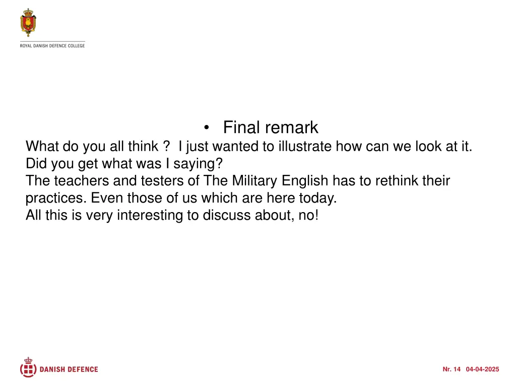 final remark