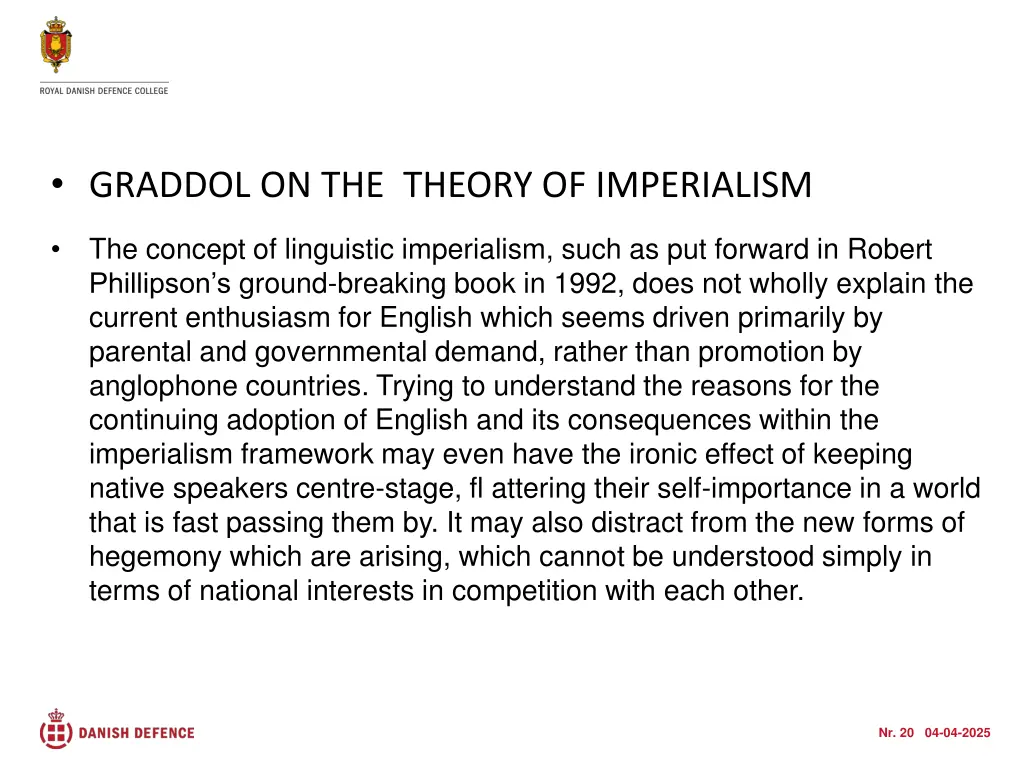graddol on the theory of imperialism