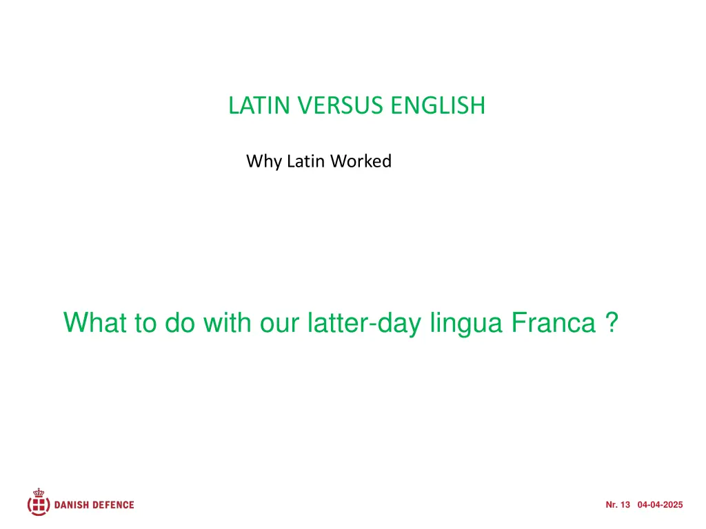 latin versus english