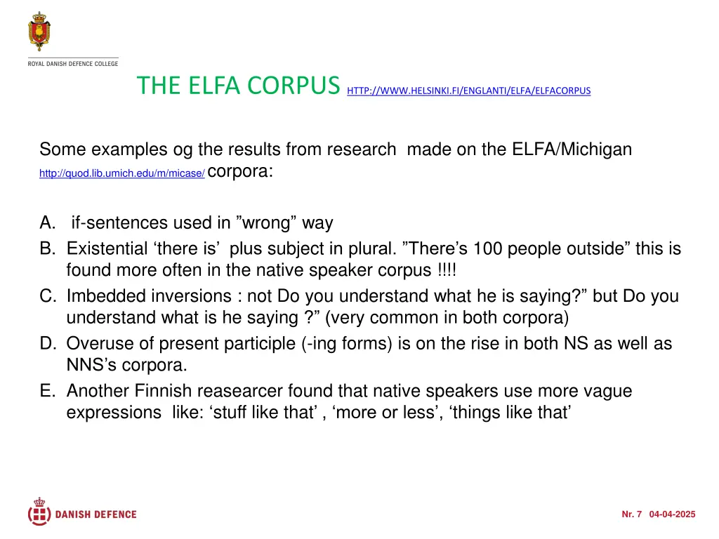 the elfa corpus http www helsinki fi englanti