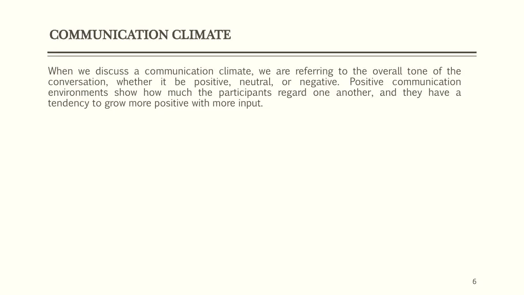 communication climate communication climate