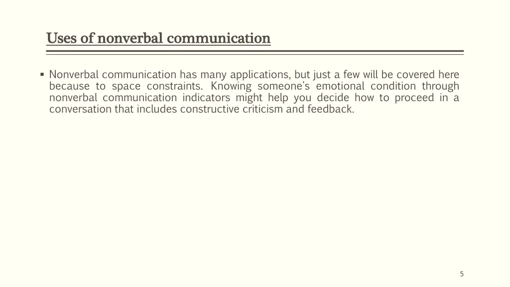 uses of nonverbal communication uses of nonverbal