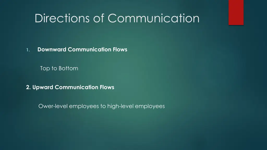 directions of communication