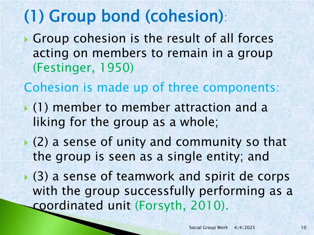 1 group bond cohesion group cohesion