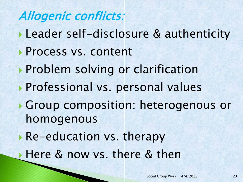 allogenic conflicts leader self disclosure