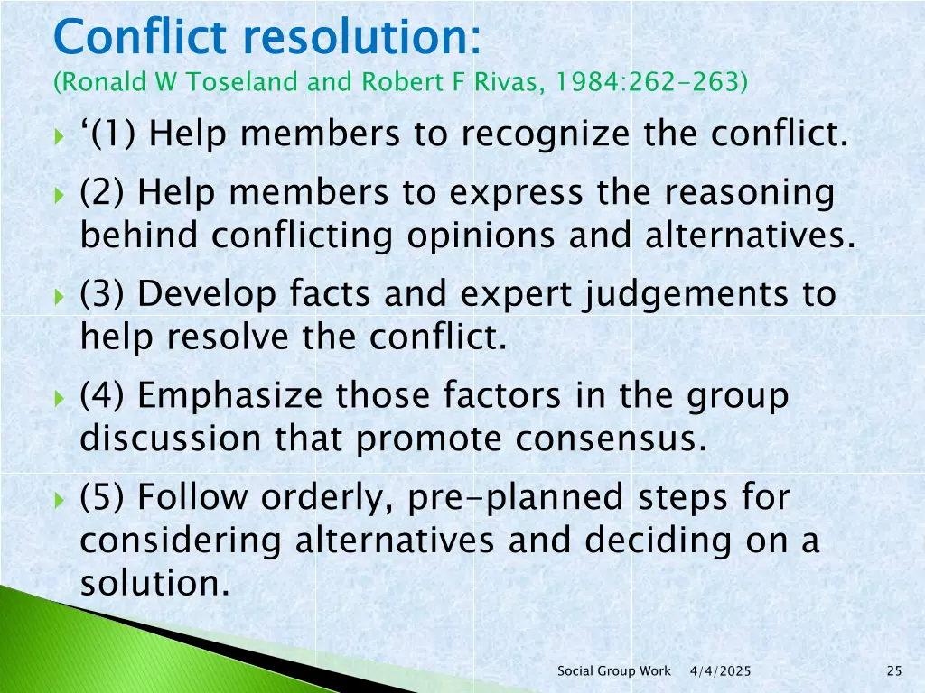 conflict resolution ronald w toseland and robert