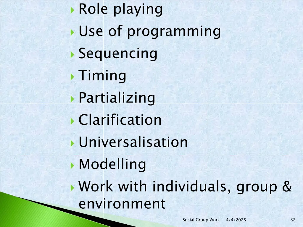 role playing use of programming sequencing timing