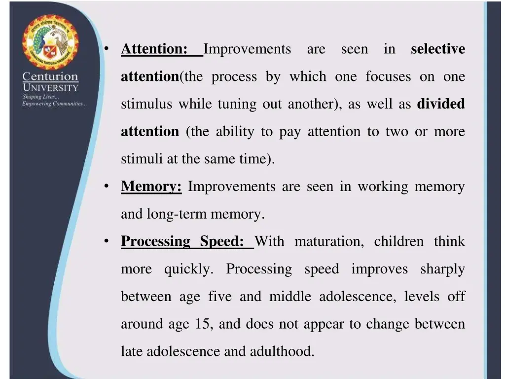 attention improvements are seen in