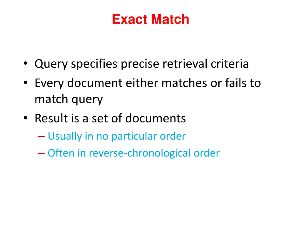 exact match