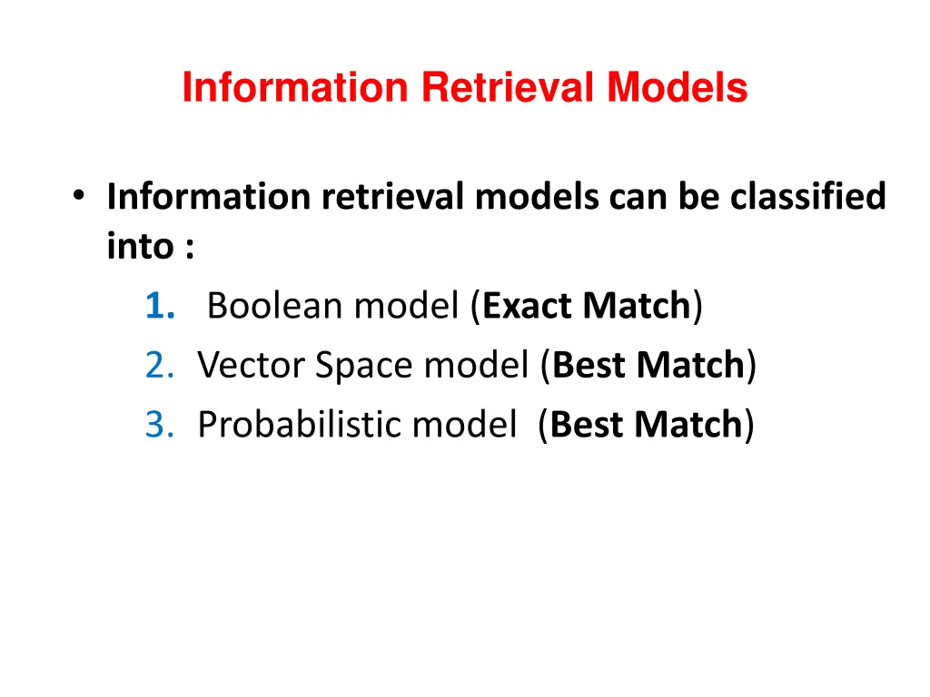 information retrieval models 1