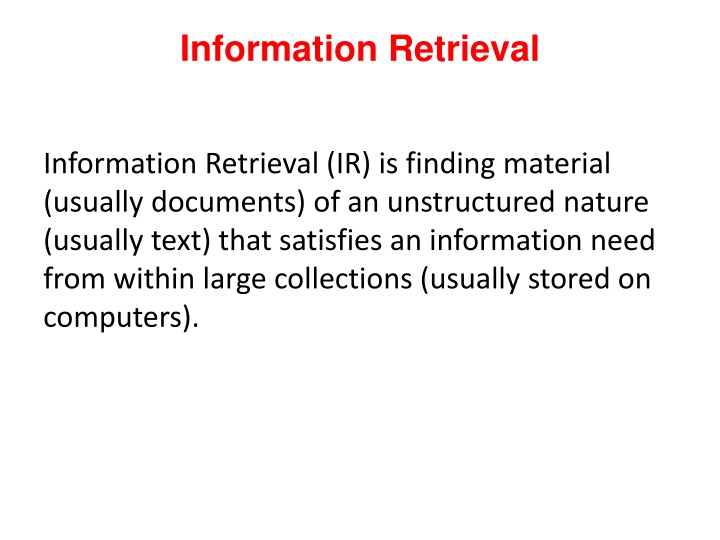 information retrieval