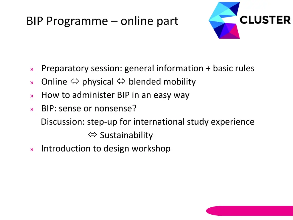 bip programme online part