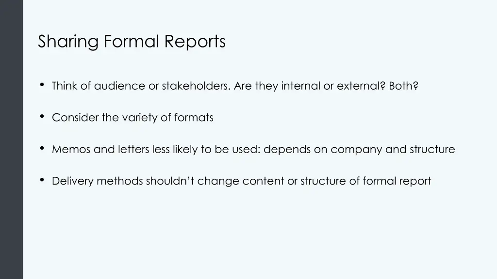 sharing formal reports
