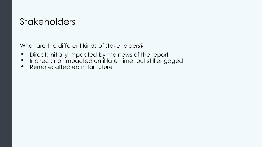stakeholders