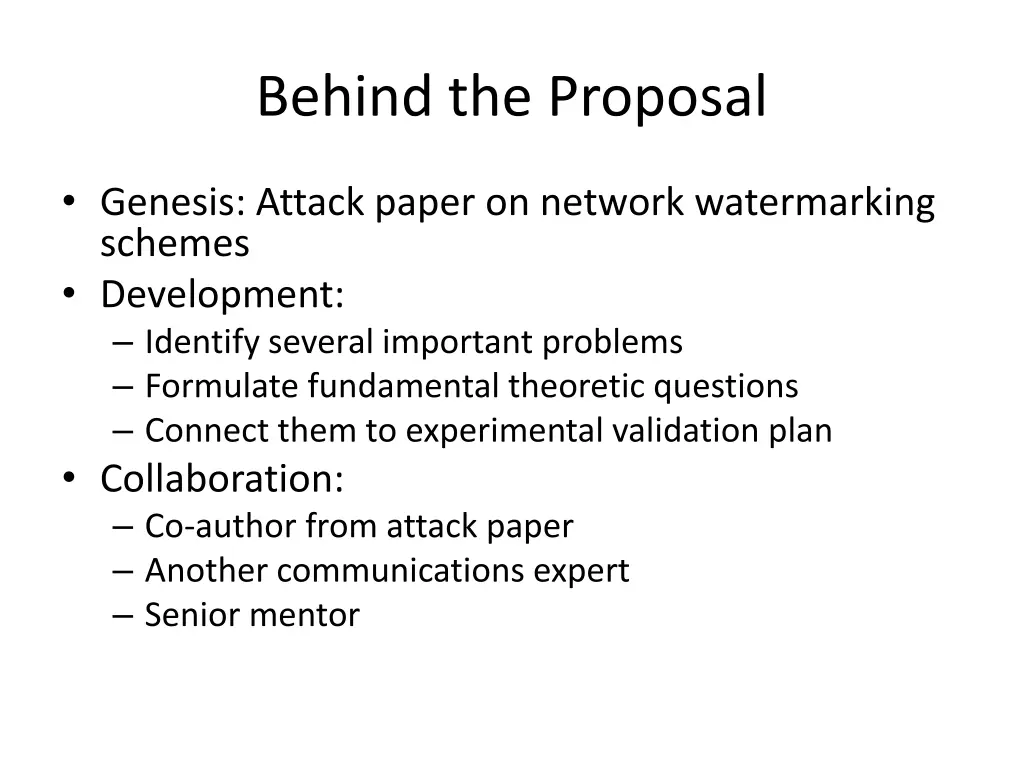behind the proposal 2
