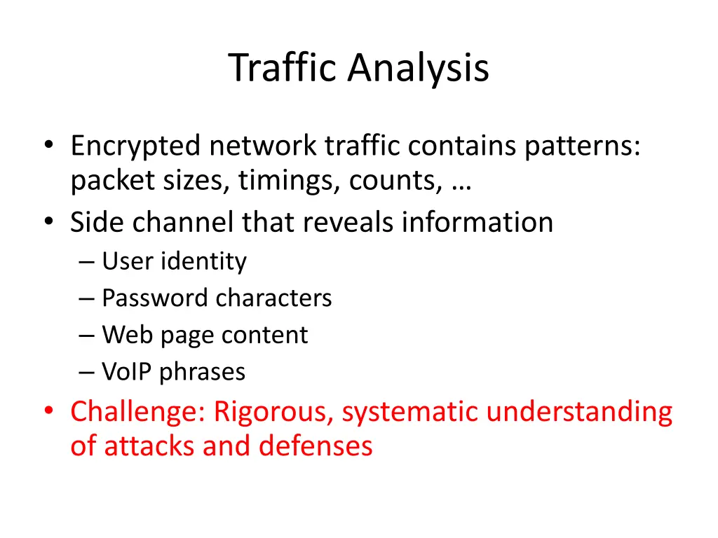 traffic analysis