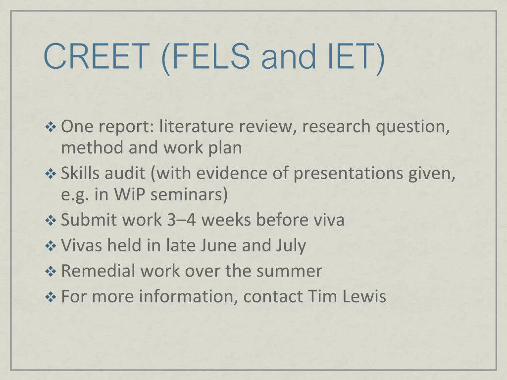 creet fels and iet