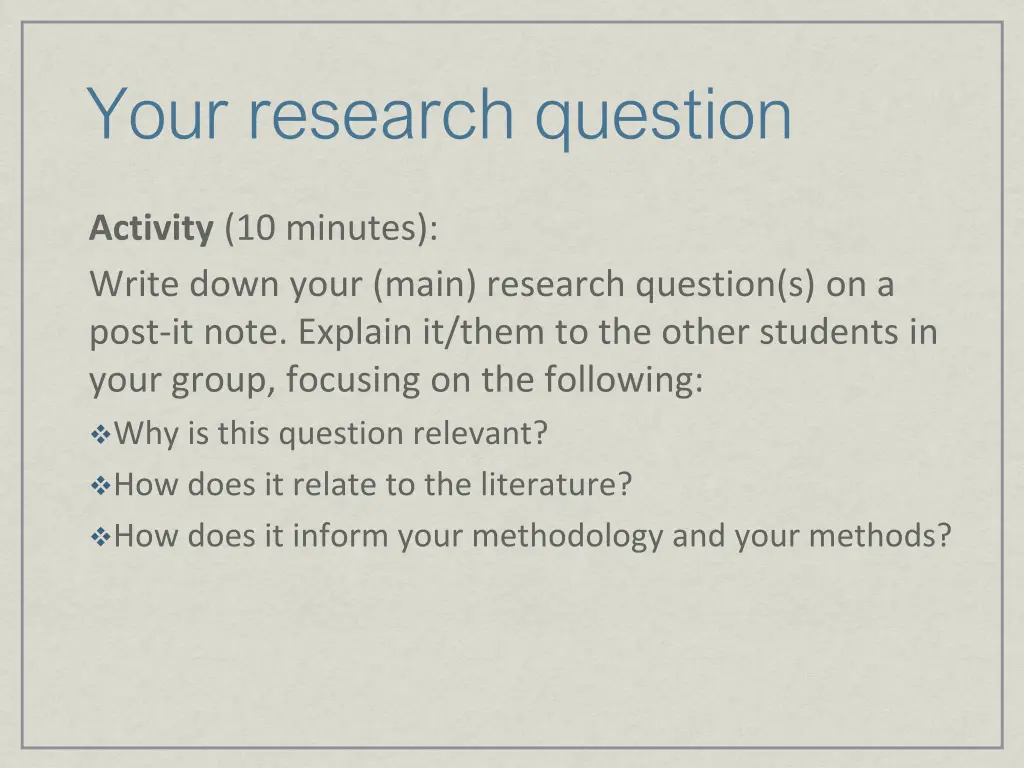 your research question