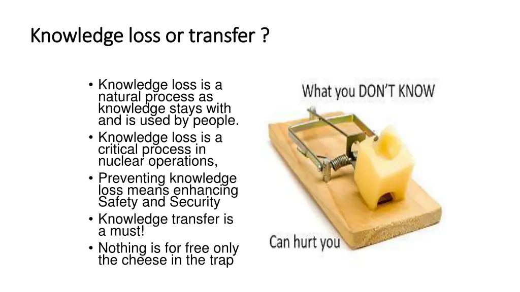 knowledge loss or transfer knowledge loss