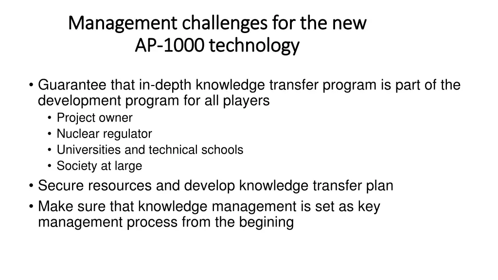 management challenges for the new management