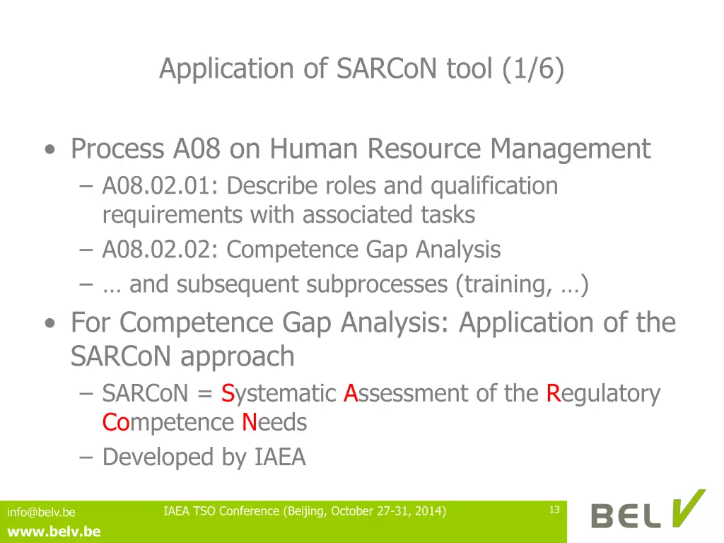 application of sarcon tool 1 6