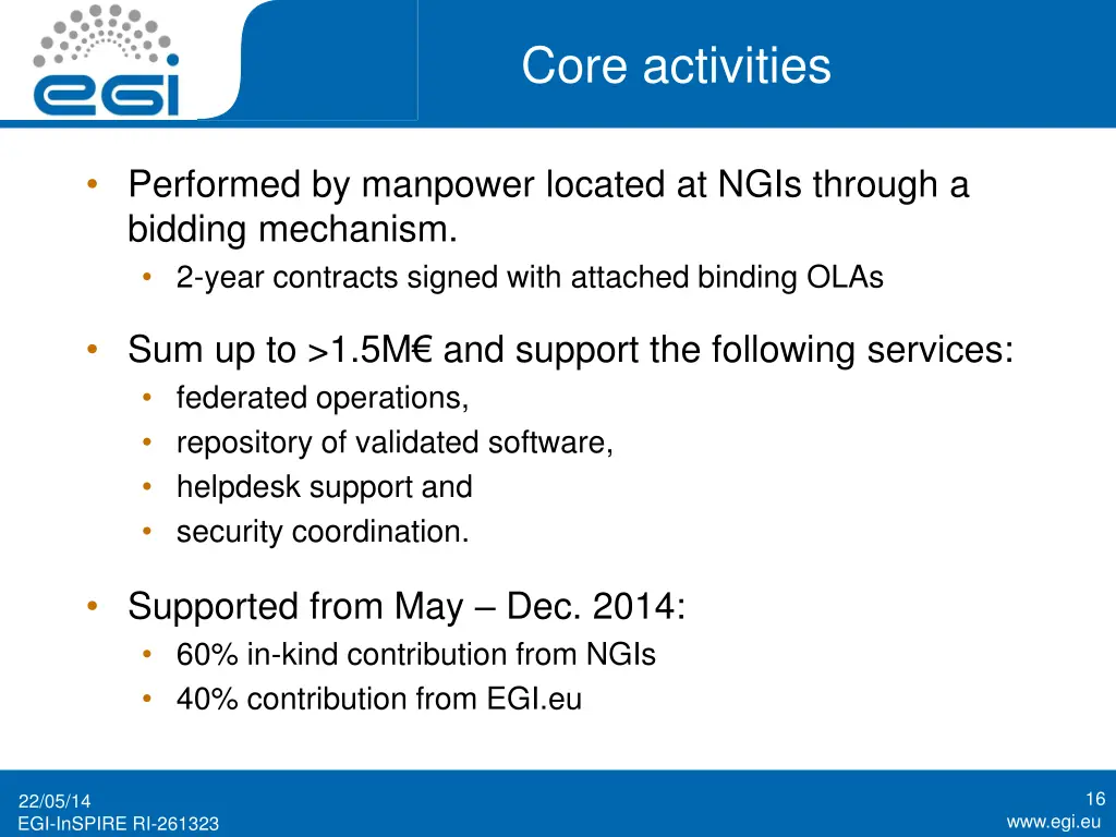 core activities