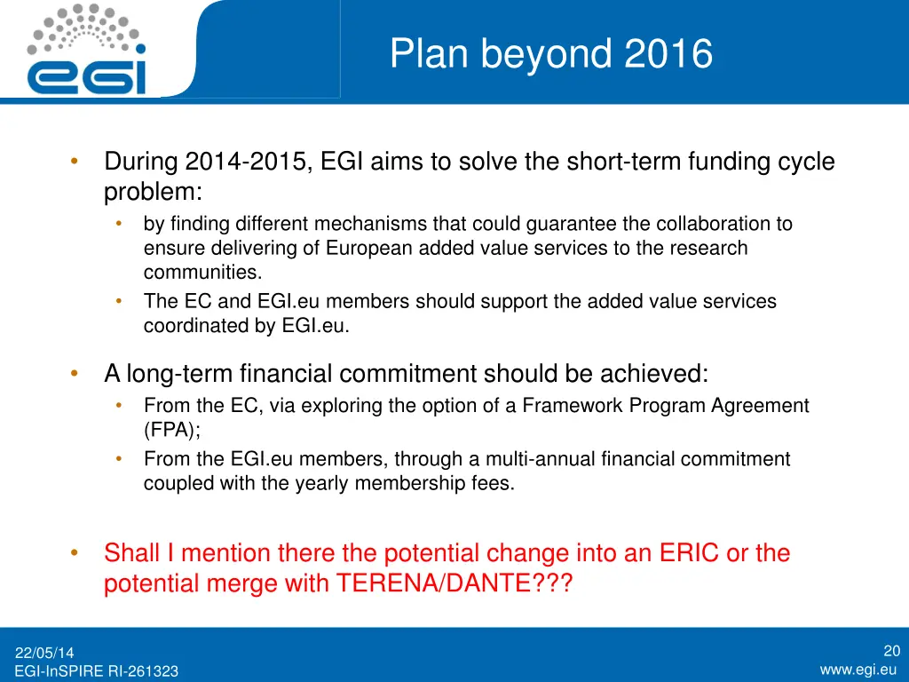 plan beyond 2016