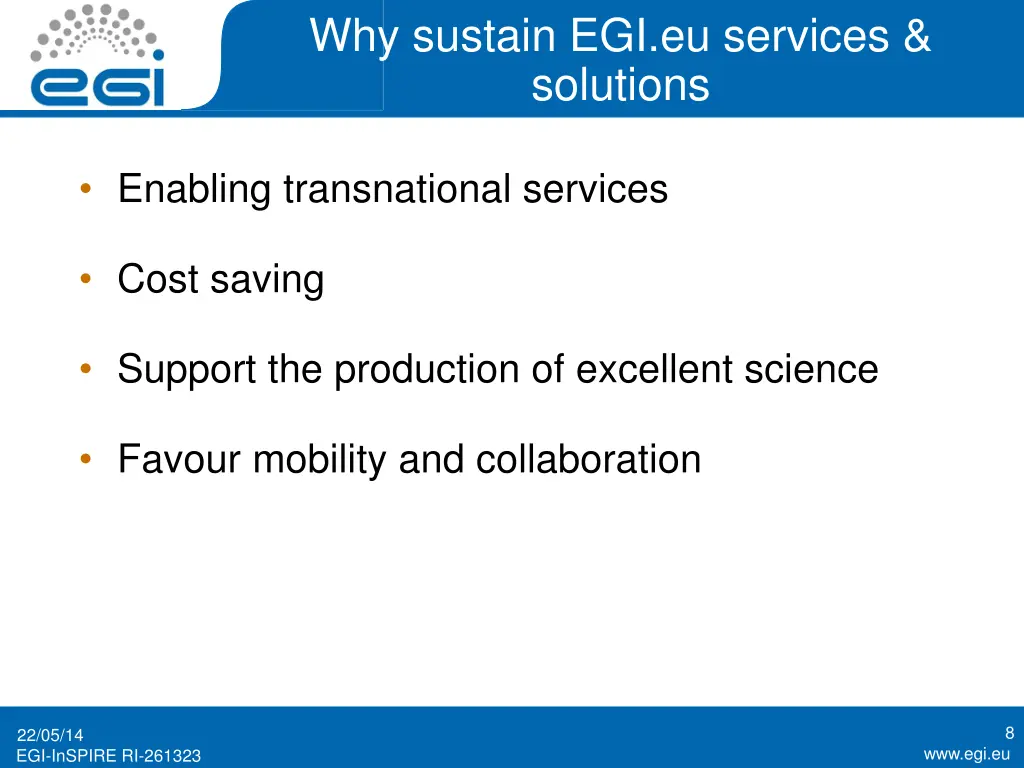 why sustain egi eu services solutions