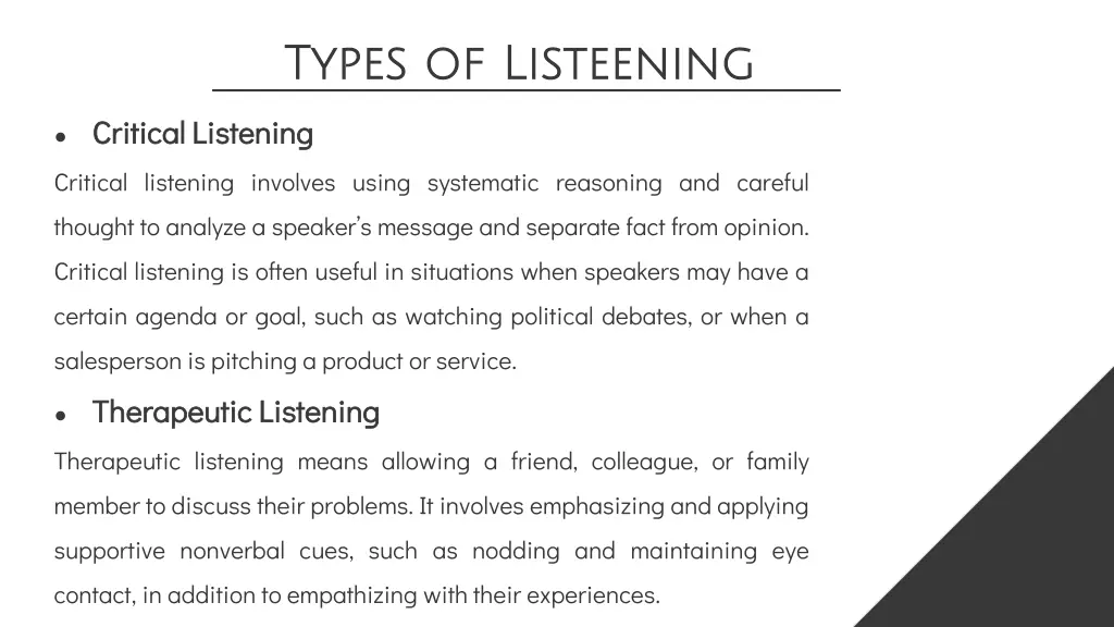 types of listeening types of listeening 1