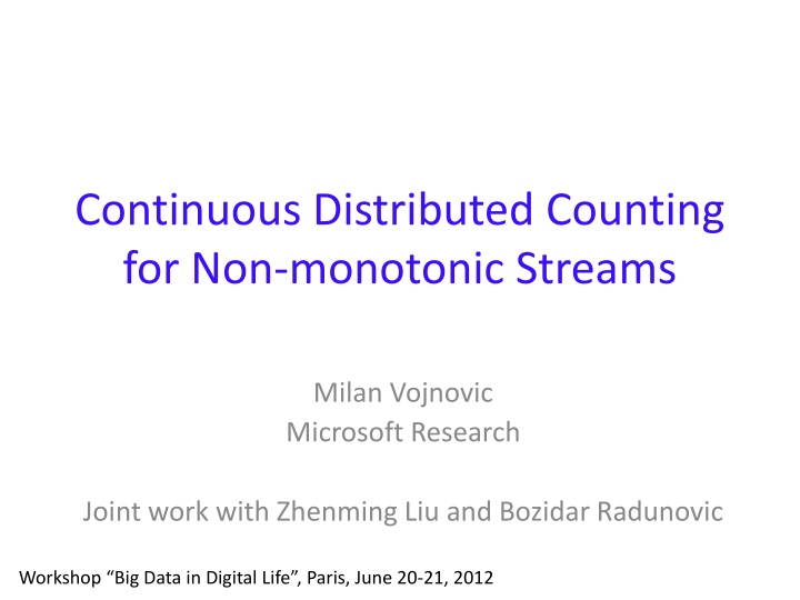 continuous distributed counting for non monotonic